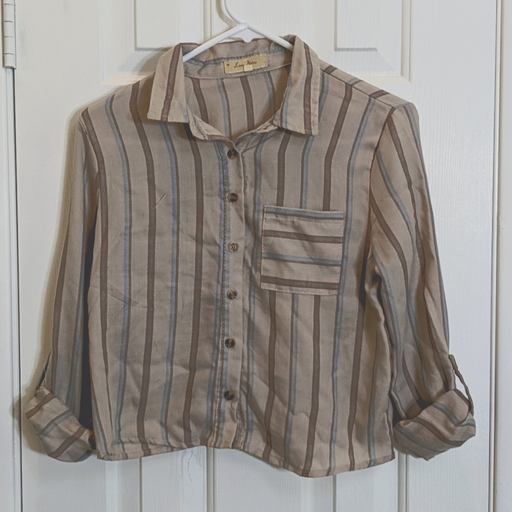 Long sleeve button up top